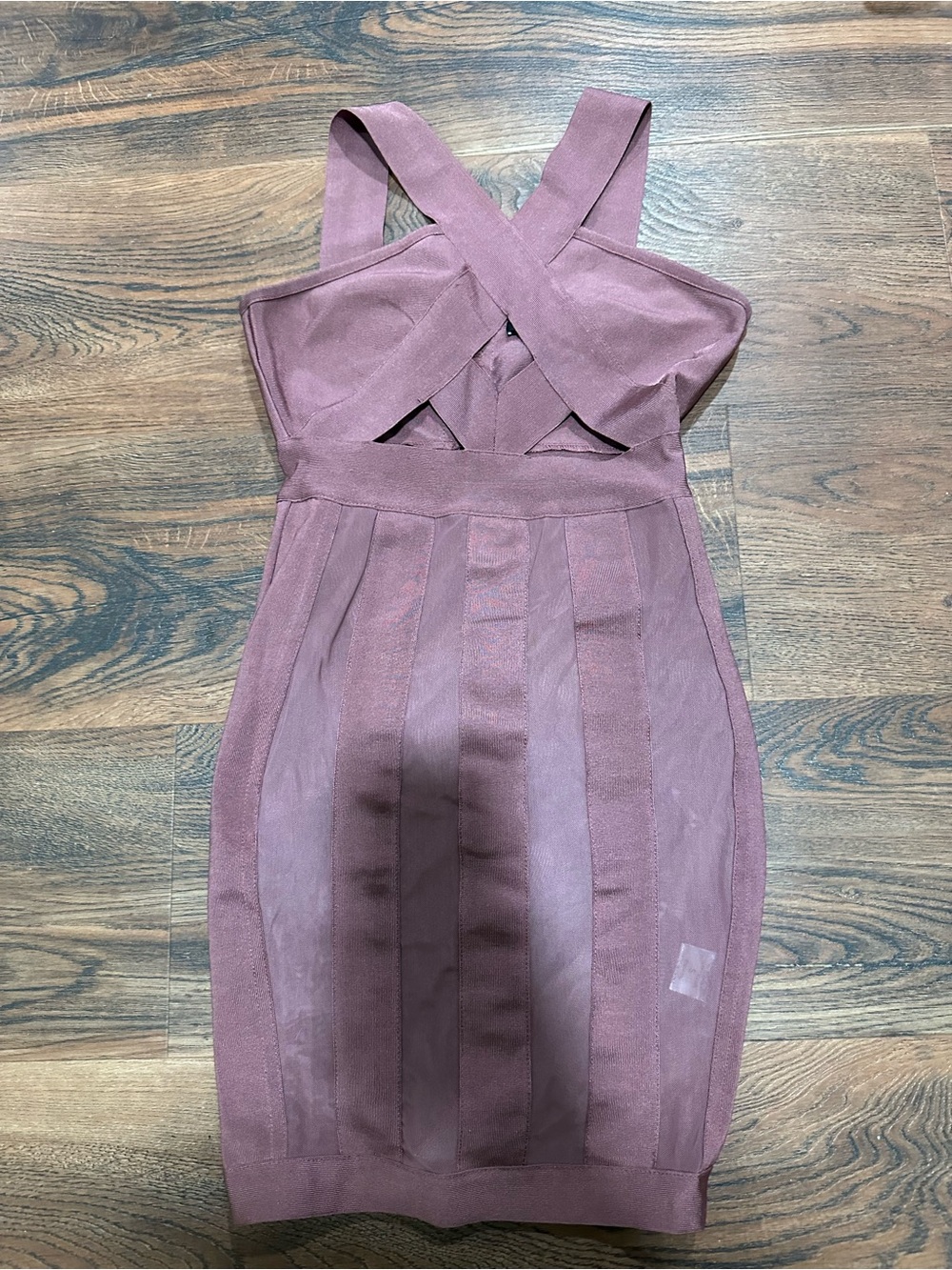 Cross-Back Mauve Bandage Dress